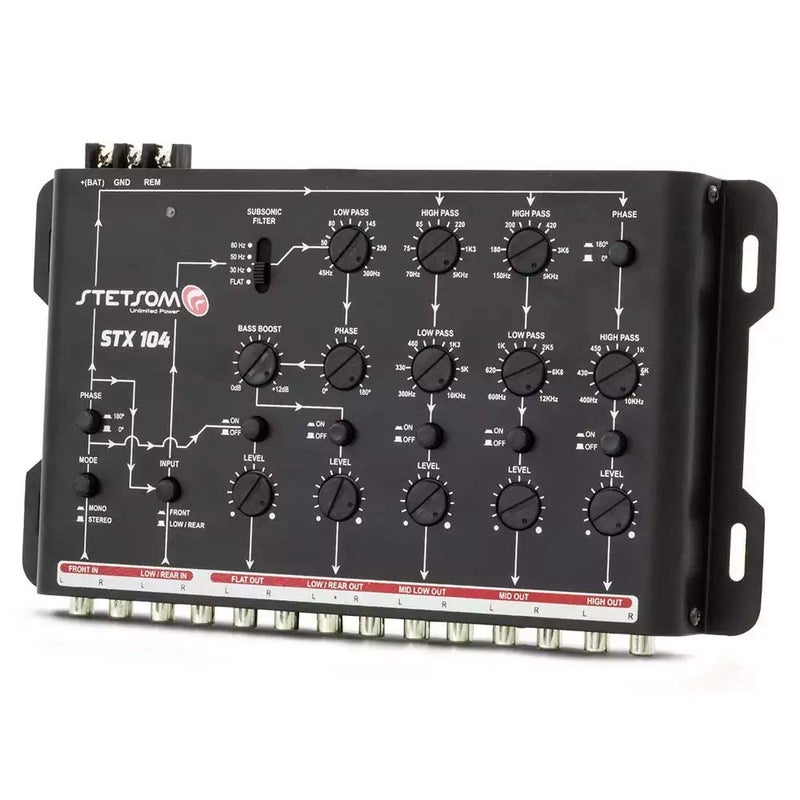 Stetsom STX 104 PRO - Crossover, 5 Way Channels, Digital Electronic Car Audio, Output Signal Processor, Car Audio Crossover High Precision, Audio Crossover, Crossover Adjustment, Audio Equalization - Image 4